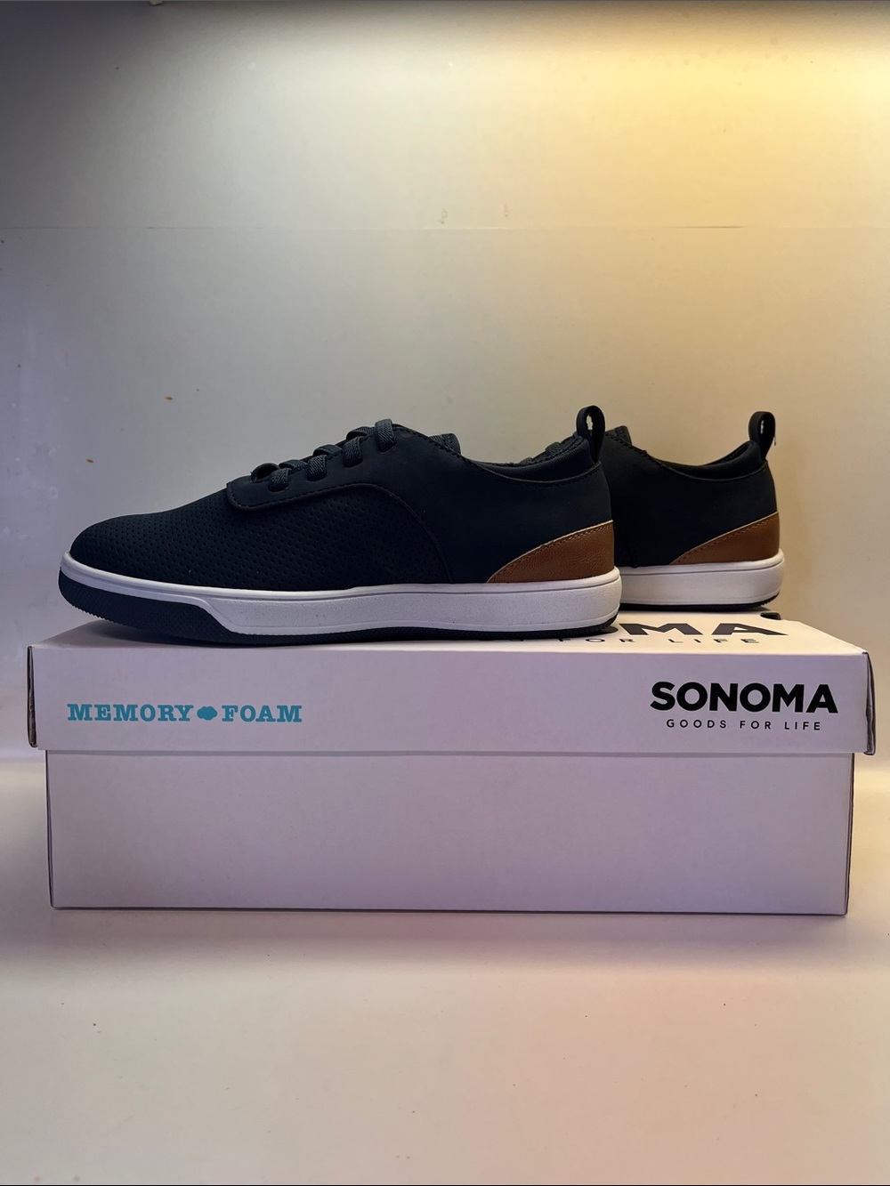 Sonoma Kids Navy Sneakers with Brown Heel Tab